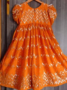 wedding Sequin Orange gown 5 to7 age with matching