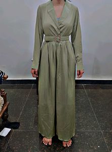 Elegant Green Belted Jumpsuit