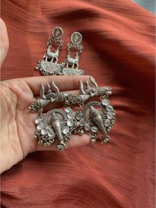 silver combo earrings