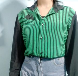Green Crop Shirt