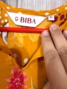Biba Vibrant Yellow Floral kurta