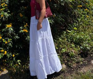 white maxi skirt