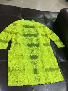 Neon Lace Kimono Cardigan