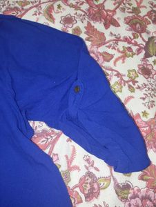 Vibrant Blue Button-Up Tunic Top