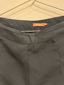 Pantaloons Black Pants With Open Slit