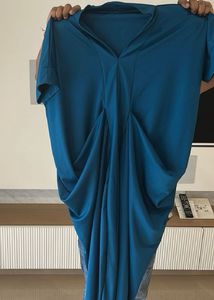 Stylish Deep Teal Blue Kaftan Style Dress