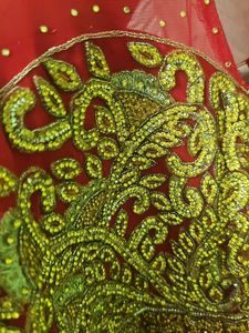 Stunning Red Embroidered Ethnic Gown
