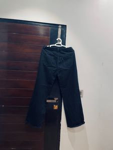 Black high waist loose fit straight jeans