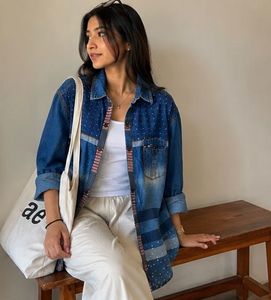Stylish Denim Patchwork Shirt (UNISEX)