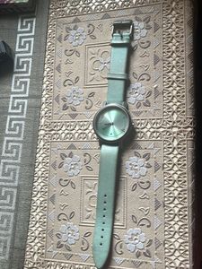 Stylish Mint Green Leather Watch