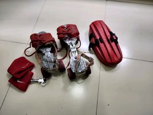 Vintage Red Roller Skates &amp; Bag Set