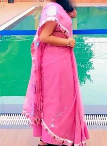 Elegant Pink Saree with Delicate Details