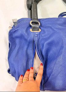 Dubai leather Stylish Blue Handbag with Tassel Det