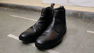 wood landClassic Black Leather Boots