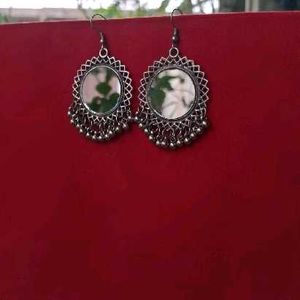 Designer Mirror Jhumka Earrings