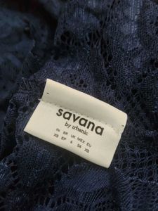 Savana sheer lace long sleeve top XS