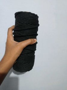 Black, ice blue macrame cotton cord