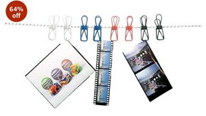Elastic Clothesline with Clothespins