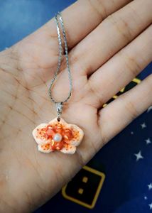 Clay Orchid Flower Pendant