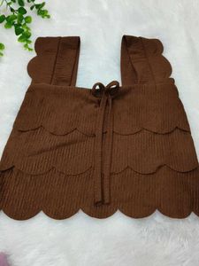 Trendy Ruffled Square Neck Crop Top