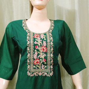 Heavy Embroidery Work Kurti Set
