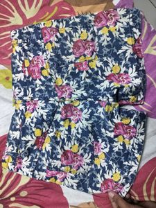 Floral Print Denim Shorts