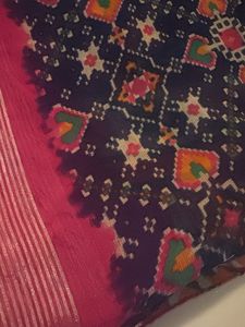 Vibrant Pink Elephant Print Saree