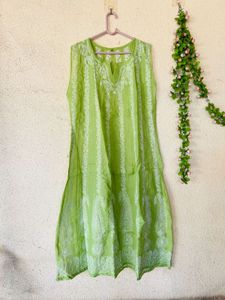 Vibrant Green Chikankari Kurta