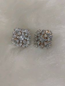 Sparkling Cubic Zirconia Stud Earrings