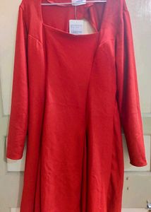 Rust Orange Diamond Back Midi Dress