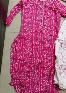 Pink Color Bandhani Dress