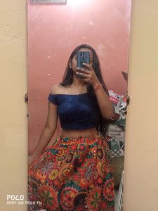 skirt with off shoulder blouse 👚