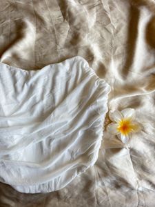 Chic White Ruched Bustier Top