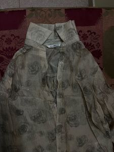 Sheer Rose Print Blouse