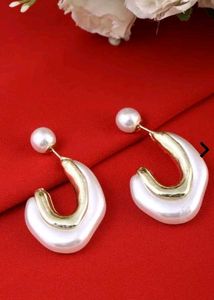 Chic Pearl & Gold Hoop Earrings