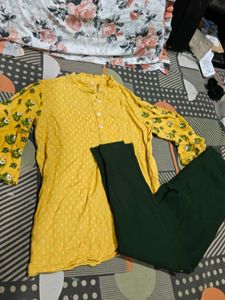 Yellow Kurta and pants set