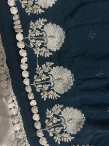 blue Embroidered Kurta Set