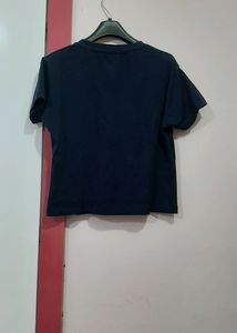 Crop Top Color-Navy Blue