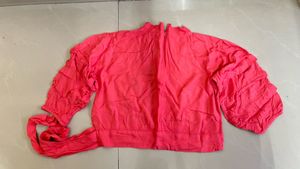 Cute Cat Print Pink Top
