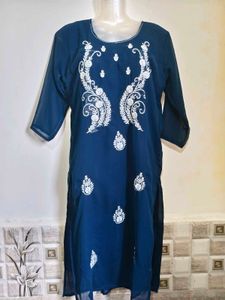 Elegant Blue Embroidered Kurta
