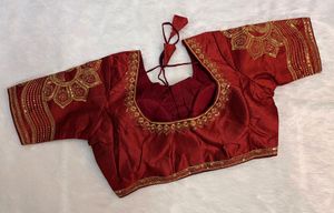 Exquisite Red Embroidered Blouse