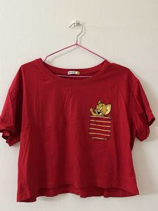 Red Tom & Jerry Pocket T-Shirt