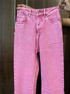 Pink Flared Jeans