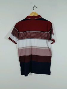 Multi Color Strieped Polo T-Shirt For Men's