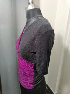 Sparkly Wrap Front Top