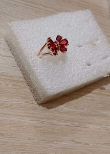 Dainty Red Gemstone Butterfly Ring