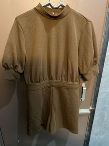 Stylish brown Romper- Urbanic