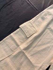 Beige Cargo Pants with Drawstring Waist