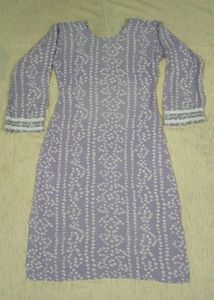 Lavender Printed Kurti with pant