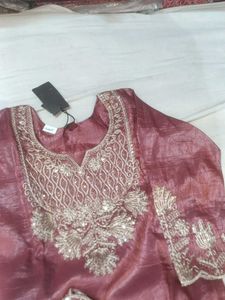 Embroidered Kurta with Pants &amp; Dupatta